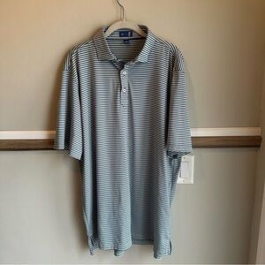 Stitch green gray stripe Golf Polo Performance Stretch Lightweight​